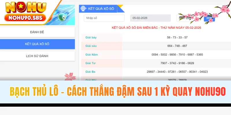 Bạch Thủ Lô - Cách Thắng Đậm Sau 1 Kỳ Quay Số Ở NOHU90
